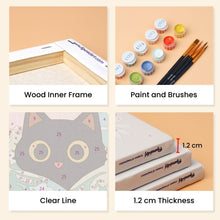 Load image into Gallery viewer, Mini Paint by numbers 15x20cm (6 pieces) - Playful Kitty