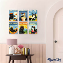 Load image into Gallery viewer, Mini Paint by numbers 15x20cm (6 pieces) - Purrfect Days