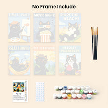 Load image into Gallery viewer, Mini Paint by numbers 15x20cm (6 pieces) - Purrfect Days