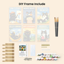 Load image into Gallery viewer, Mini Paint by numbers 15x20cm (6 pieces) - Purrfect Days