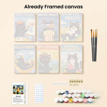 Load image into Gallery viewer, Mini Paint by numbers 15x20cm (6 pieces) - Purrfect Days