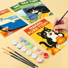 Load image into Gallery viewer, Mini Paint by numbers 15x20cm (6 pieces) - Good Times Cats