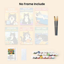Load image into Gallery viewer, Mini Paint by numbers 15x20cm (6 pieces) - Good Times Cats