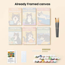 Load image into Gallery viewer, Mini Paint by numbers 15x20cm (6 pieces) - Good Times Cats