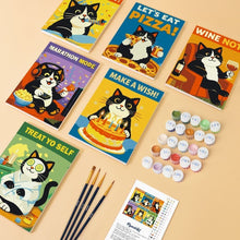 Load image into Gallery viewer, Mini Paint by numbers 15x20cm (6 pieces) - Happy Cat Moments