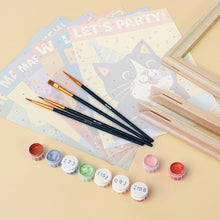 Load image into Gallery viewer, Mini Paint by numbers 15x20cm (6 pieces) - Happy Cat Moments