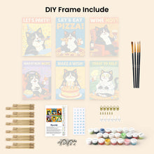 Load image into Gallery viewer, Mini Paint by numbers 15x20cm (6 pieces) - Happy Cat Moments