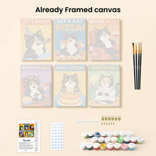 Load image into Gallery viewer, Mini Paint by numbers 15x20cm (6 pieces) - Happy Cat Moments