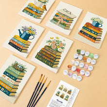 Load image into Gallery viewer, Mini Paint by numbers 15x20cm (6 pieces) - Petals and Pages
