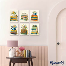 Load image into Gallery viewer, Mini Paint by numbers 15x20cm (6 pieces) - Petals and Pages