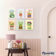 Load image into Gallery viewer, Mini Paint by numbers 15x20cm (6 pieces) - Blooming Pantry