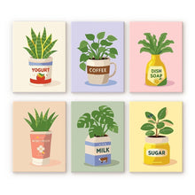 Load image into Gallery viewer, Mini Paint by numbers 15x20cm (6 pieces) - Everyday Plant Pots Figured'Art