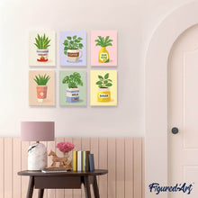 Load image into Gallery viewer, Mini Paint by numbers 15x20cm (6 pieces) - Everyday Plant Pots