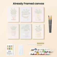 Load image into Gallery viewer, Mini Paint by numbers 15x20cm (6 pieces) - Everyday Plant Pots