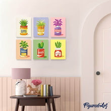 Load image into Gallery viewer, Mini Paint by numbers 15x20cm (6 pieces) - Jar Garden
