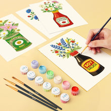 Load image into Gallery viewer, Mini Paint by numbers 15x20cm (6 pieces) - Blooming Bottles