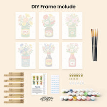 Load image into Gallery viewer, Mini Paint by numbers 15x20cm (6 pieces) - Blooming Bottles