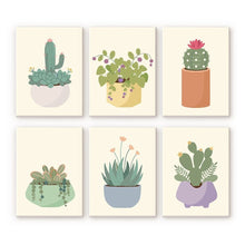 Load image into Gallery viewer, Mini Paint by numbers 15x20cm (6 pieces) - Cute Cactus Collection 1 Figured'Art