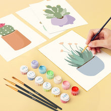 Load image into Gallery viewer, Mini Paint by numbers 15x20cm (6 pieces) - Cute Cactus Collection 1