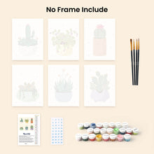 Load image into Gallery viewer, Mini Paint by numbers 15x20cm (6 pieces) - Cute Cactus Collection 1