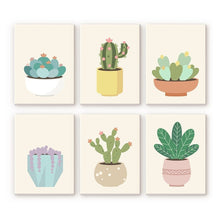 Load image into Gallery viewer, Mini Paint by numbers 15x20cm (6 pieces) - Cute Cactus Collectio 2 Figured'Art