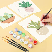 Load image into Gallery viewer, Mini Paint by numbers 15x20cm (6 pieces) - Cute Cactus Collectio 2