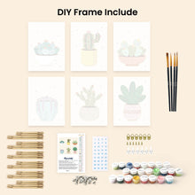 Load image into Gallery viewer, Mini Paint by numbers 15x20cm (6 pieces) - Cute Cactus Collectio 2