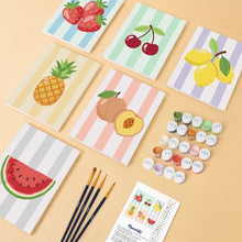 Load image into Gallery viewer, Mini Paint by numbers 15x20cm (6 pieces) - Sunny Fruit Set