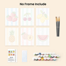 Load image into Gallery viewer, Mini Paint by numbers 15x20cm (6 pieces) - Sunny Fruit Set