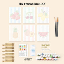 Load image into Gallery viewer, Mini Paint by numbers 15x20cm (6 pieces) - Sunny Fruit Set