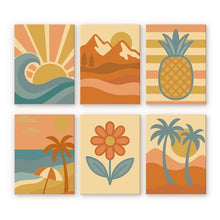 Load image into Gallery viewer, Mini Paint by numbers 15x20cm (6 pieces) - Retro Summer Vibes Figured'Art