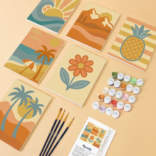 Load image into Gallery viewer, Mini Paint by numbers 15x20cm (6 pieces) - Retro Summer Vibes