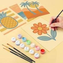 Load image into Gallery viewer, Mini Paint by numbers 15x20cm (6 pieces) - Retro Summer Vibes
