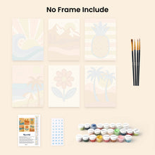Load image into Gallery viewer, Mini Paint by numbers 15x20cm (6 pieces) - Retro Summer Vibes