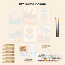Load image into Gallery viewer, Mini Paint by numbers 15x20cm (6 pieces) - Retro Summer Vibes