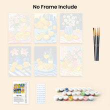 Load image into Gallery viewer, Mini Paint by numbers 15x20cm (6 pieces) - Golden Lemon Bouquet