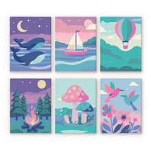 Load image into Gallery viewer, Mini Paint by numbers 15x20cm (6 pieces) - Little Dreamscapes Figured'Art