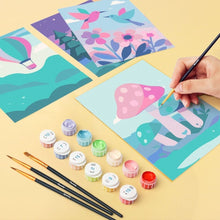 Load image into Gallery viewer, Mini Paint by numbers 15x20cm (6 pieces) - Little Dreamscapes