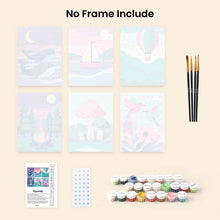 Load image into Gallery viewer, Mini Paint by numbers 15x20cm (6 pieces) - Little Dreamscapes