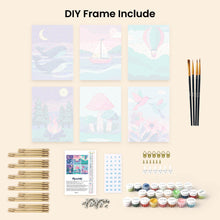 Load image into Gallery viewer, Mini Paint by numbers 15x20cm (6 pieces) - Little Dreamscapes