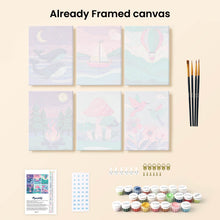 Load image into Gallery viewer, Mini Paint by numbers 15x20cm (6 pieces) - Little Dreamscapes