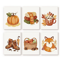 Load image into Gallery viewer, Mini Paint by numbers 15x20cm (6 pieces) - Autumn Hygge Figured'Art