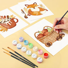 Load image into Gallery viewer, Mini Paint by numbers 15x20cm (6 pieces) - Autumn Hygge