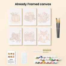 Load image into Gallery viewer, Mini Paint by numbers 15x20cm (6 pieces) - Autumn Hygge