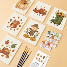 Load image into Gallery viewer, Mini Paint by numbers 15x20cm (6 pieces) - Autumn Harvest