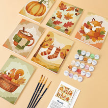 Load image into Gallery viewer, Mini Paint by numbers 15x20cm (6 pieces) - Woodland Autumn