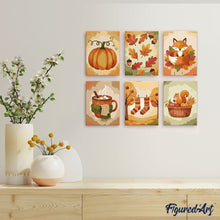 Load image into Gallery viewer, Mini Paint by numbers 15x20cm (6 pieces) - Woodland Autumn
