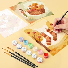 Load image into Gallery viewer, Mini Paint by numbers 15x20cm (6 pieces) - Woodland Autumn