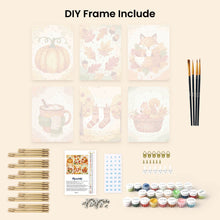 Load image into Gallery viewer, Mini Paint by numbers 15x20cm (6 pieces) - Woodland Autumn