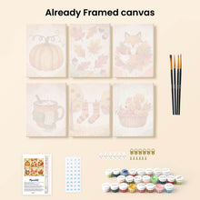 Load image into Gallery viewer, Mini Paint by numbers 15x20cm (6 pieces) - Woodland Autumn